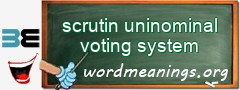 WordMeaning blackboard for scrutin uninominal voting system